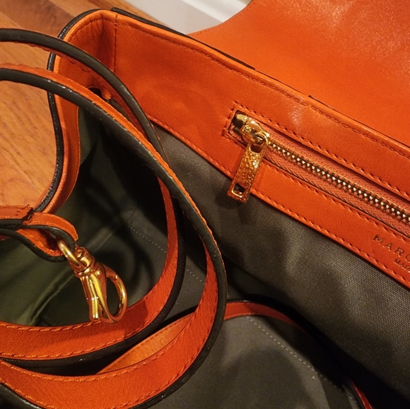 EUC Marc Jacobs Orange Thompson Satchel Handbag - Picture 5 of 6
